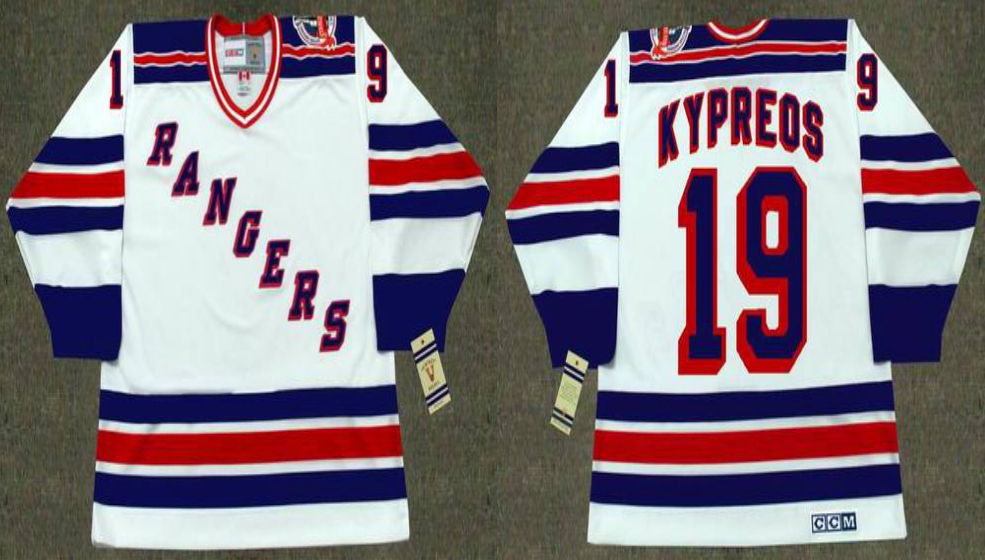 2019 Men New York Rangers #19 Kypreos white CCM NHL jerseys->new york rangers->NHL Jersey